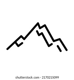 Ilustración vectorial de icono de contorno de montaña