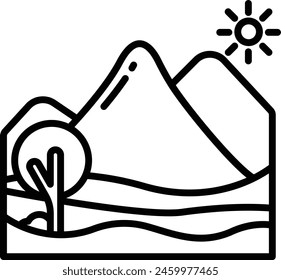 mountain outline icon vector illustration