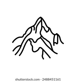 Icono de Contorno de Montaña, Ilustración vectorial