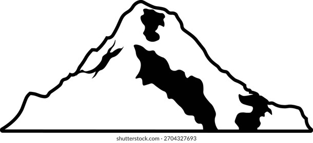 Mountain Outline Icon. Vector Illustration