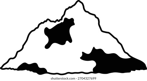 Icono de contorno de montaña. Ilustración vectorial