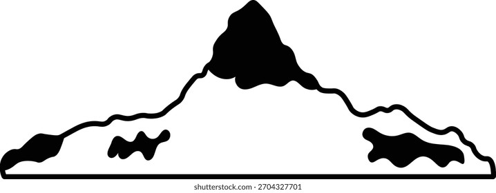 Ícone Mountain Outline. Ilustração de vetor