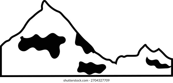 Symbol "Berg-Umriss". Vektorgrafik
