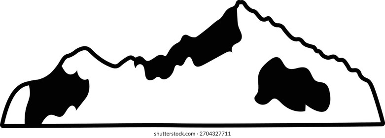 Ícone Mountain Outline. Ilustração de vetor