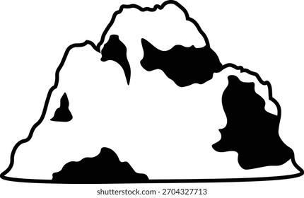 Mountain Outline Icon. Vector Illustration
