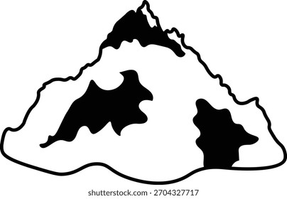 Icono de contorno de montaña. Ilustración vectorial