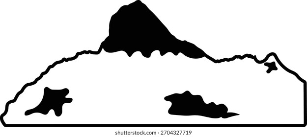 Icono de contorno de montaña. Ilustración vectorial