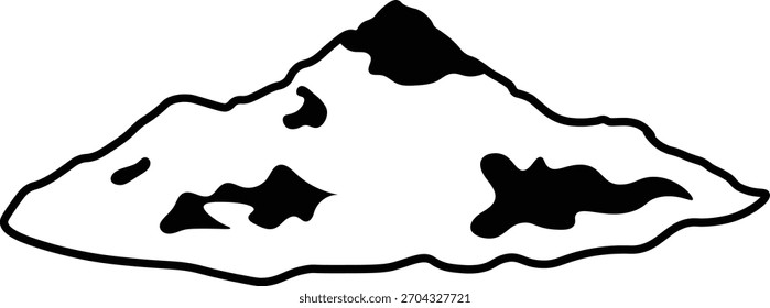 Mountain Outline Icon. Vector Illustration