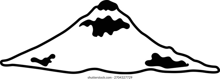 Icono de contorno de montaña. Ilustración vectorial