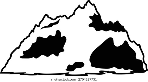 Ícone Mountain Outline. Ilustração de vetor