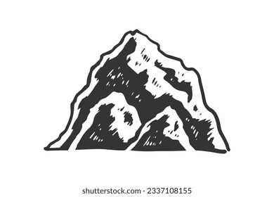 mountain outline illustration. Black and white mountain line arts wallpaper. landscape background design. Vector illustration. Hand drawn mountains sketch. mountain ranges.
