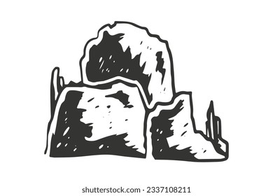 mountain outline illustration. Black and white mountain line arts wallpaper. landscape background design. Vector illustration. Hand drawn mountains sketch. mountain ranges.