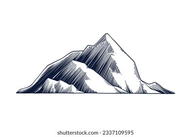 mountain outline illustration. Black and white mountain line arts wallpaper. landscape background design. Vector illustration. Hand drawn mountains sketch. mountain ranges. mountain vector.