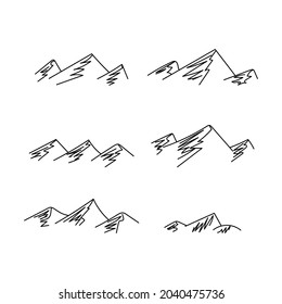 mountain outline isolated drawing vector illustration