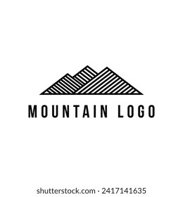 Concepto de diseño del logotipo de las líneas de montaña