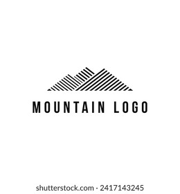 Concepto de diseño del logotipo de las líneas de montaña