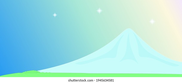Mountain over the star sky background, vector