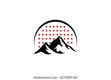 Mountain with padel logo design icon template element suitable for sports equipment business vector