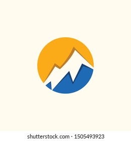Mountain Panorama Circle Landscaping Vector Logo