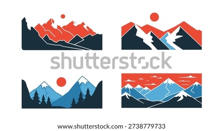 Mountain Panorama creative color vector design