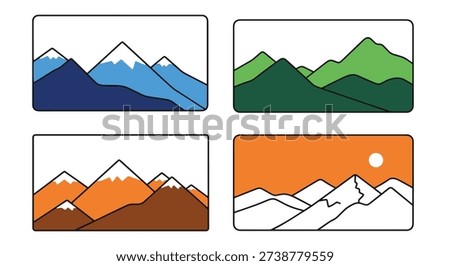 Mountain Panorama creative modern color illustration
