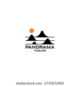 Plantilla de diseño de logotipo de panorama de montaña