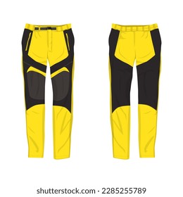 Mountain pants mockup. Waterproof pants. Parachute pants. Vector illustration