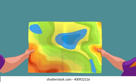 mountain paper map