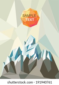mountain paper polygon style illustration