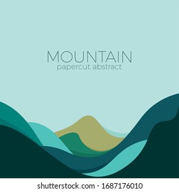 mountain papercut abstract vector modern design