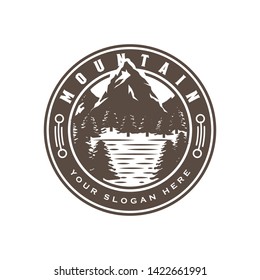 mountain park logo design template - Vector
