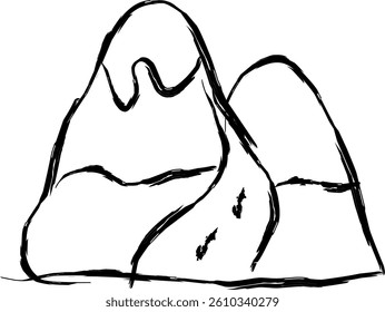 mountain pass icon in Doodle style 