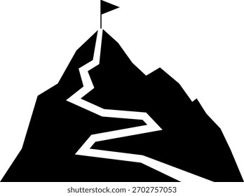 El camino de montaña que conduce a la cumbre