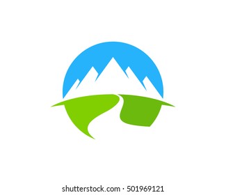 Mountain Pathway Logo Design Template Stock Vector (royalty Free 