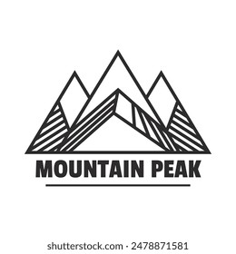 Mountain Peak Adventure Logo, Adventure Badge, Camping Logo with Mountain