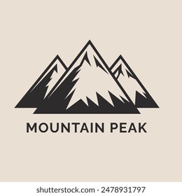 Mountain Peak Adventure Logo, Adventure Badge, Camping Logo with Mountain