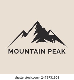 Mountain Peak Adventure Logo, Adventure Badge, Camping Logo with Mountain