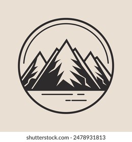 Mountain Peak Adventure Logo, Adventure Badge, Camping Logo with Mountain