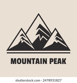 Mountain Peak Adventure Logo, Adventure Badge, Camping Logo with Mountain