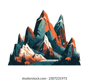 Mountain peak, adventure travel symbol icon isolated