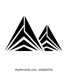 Mountain peak emblem icon