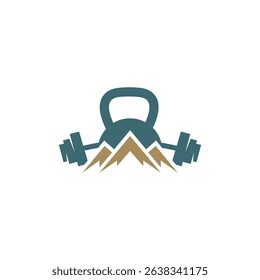 mountain peak and fitness logo design
