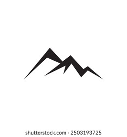 Mountain peak with flag black vector icon. Business success, achievement and goals symbol.EPS10