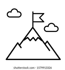 mountain peak with flag icon