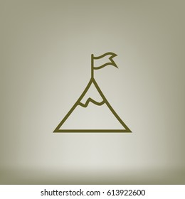 Mountain peak with flag icon