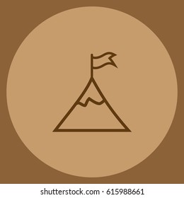 Mountain peak with flag icon