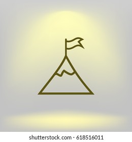 Mountain peak with flag icon