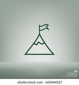 Mountain peak with flag icon
