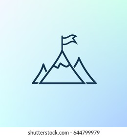 Mountain peak with flag icon
