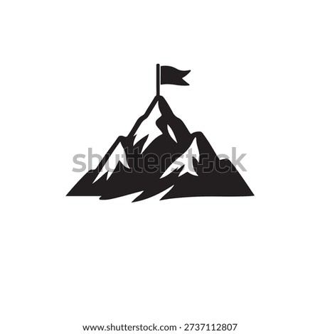 Mountain Peak with Flag Success